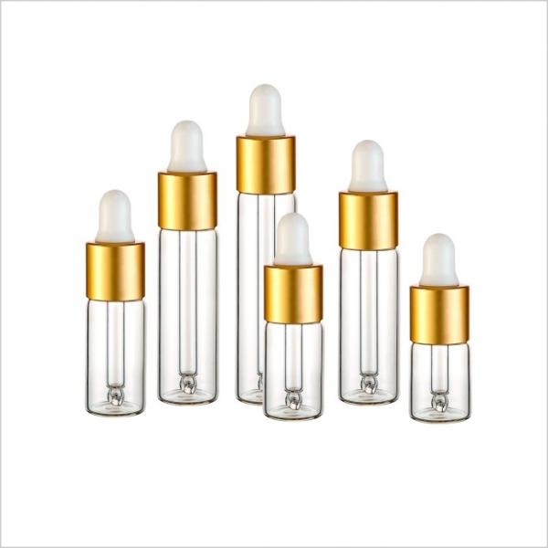 Quality Gold Cap Cosmetic Glass Bottle 3ml 4ml 5ml 7ml 8ml 10ml Recycled Glass Cosmetic Packaging for sale