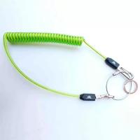 China 5.0mm Cord Transparent Green Coil Tool Lanyard For Split Ring factory