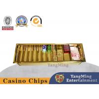 China Titanium Gold Metal Poker Chip Plate Double Layer Locked Poker Table Top Chip Box for sale