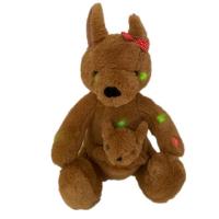 China Baby Brown Cute Fuzzy Plush Kangaroo Toy 30 Cm With LED Lights And Lullaby factory
