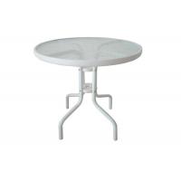China Outdoor Steel Round Tempered Glass Table Rustproof factory