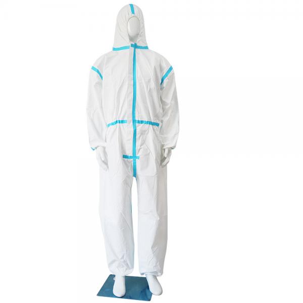 Quality Nonwoven Polypropylene Hospital Disposable Coveralls 50gsm With Cap And Foot Cover for sale