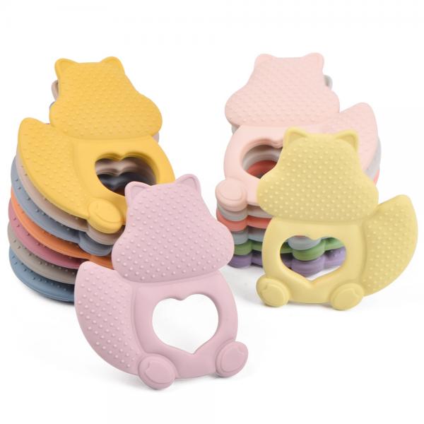 Quality Multicolored Squirrel Teether Silicone Teether BPA Free LFGB Approval for sale