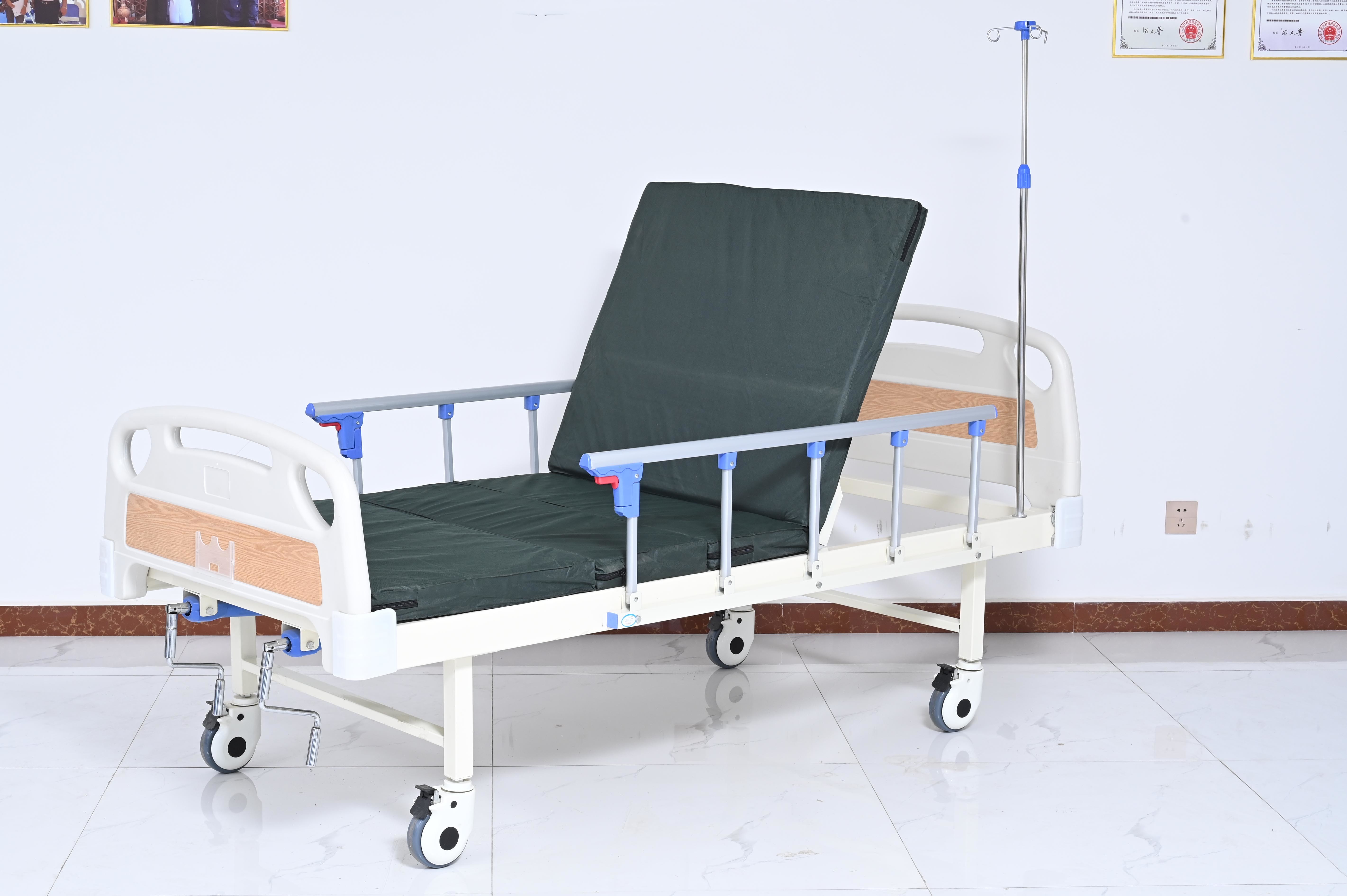 China Manual 2 cranks hospital bed Invisible cranks ABS headboard and endboard with 5' Medical silent castors factory