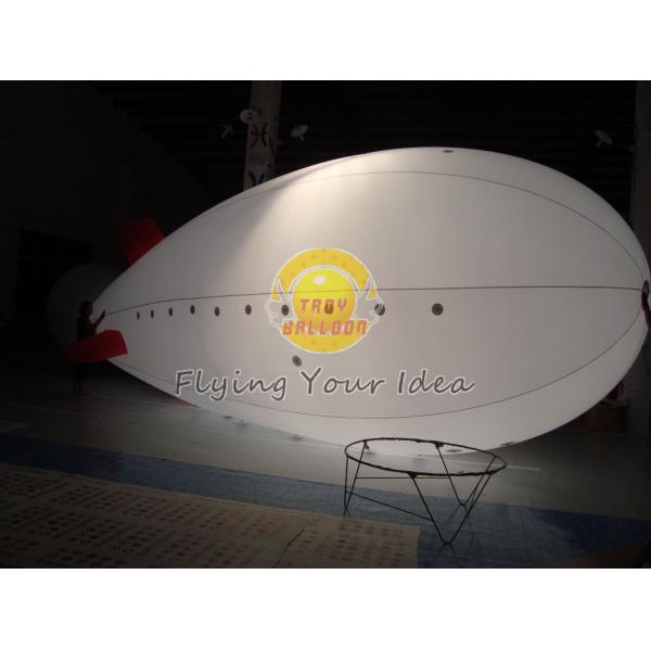 Quality 7m Inflatable Helium Lighting Blimp / Zeppelin Balloon with GE halogen bulb for Trade show for sale
