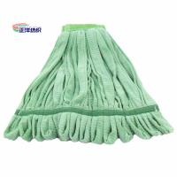 China 18oz Wet Mop Refill Pads Large Size Green Loop End Tube Mop Head factory