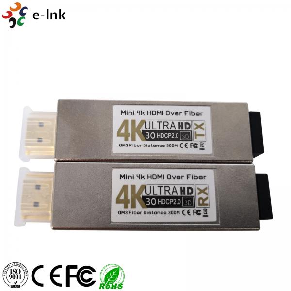 Quality 4K*2K 3D Mini HDMI Over Fiber Optic Extender 850nm Wavelength Support HDCP for sale