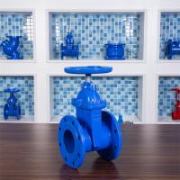Quality F4 Soft Sealing Gate Valve QTG50 DN100 GGG50 Blue Red Water Gas Oil for sale