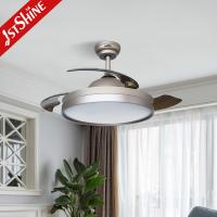 Quality Modern 65W LED Retractable Ceiling Fan Light Dimmable ABS Blades for sale