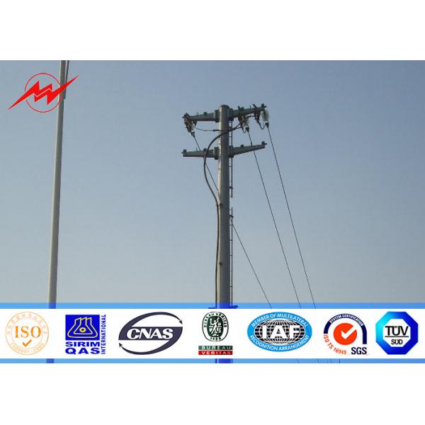 Quality Class One 8M Galvanized Electric Power Pole 3mm for 69KV Transmission Line for sale