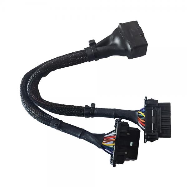 Quality 16 Pin OBD2 Y Cable Splitter Extension Network Male To Dual Female Y Cable for sale
