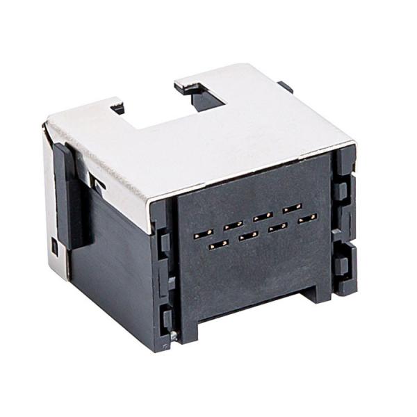 Quality Copper Alloy Shield Rj45 Connector With Panel Stop Tab Up 8P8C SMT for sale
