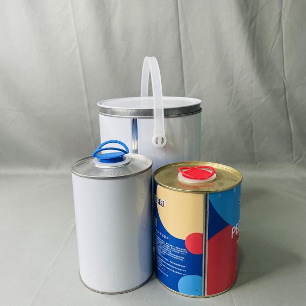 Quality Air Tight 1 Liter Paint Tin Cans With Plastic Cap small CMYK Printing for sale