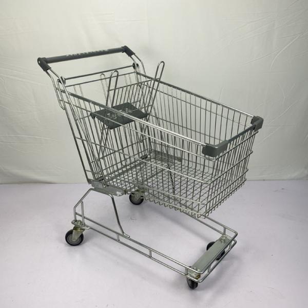Quality 125L Conventional Metal Shopping Trolley Grocery Cart Australian Style PU Wheels CE Certificate for sale