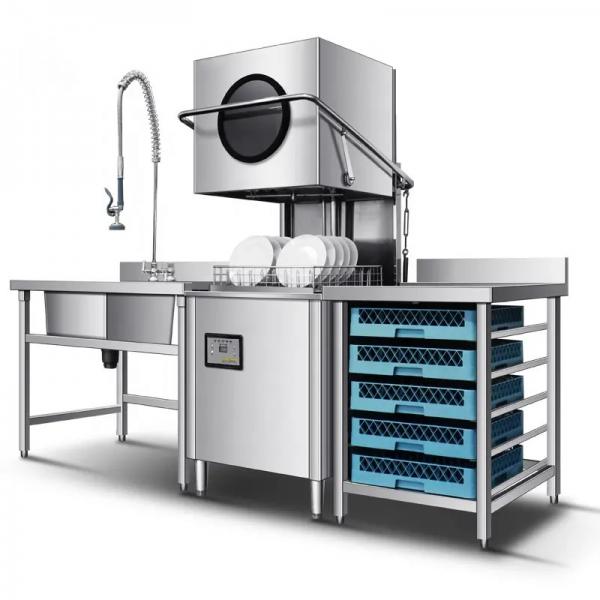 Quality Electrical Hood Type Rack Conveyor Dishwasher Machine High Efficient 380V for sale