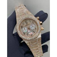 China Iced Out Rhinestones Diamond Quartz Watches Stainless Steel Hip Hop Jewelry factory