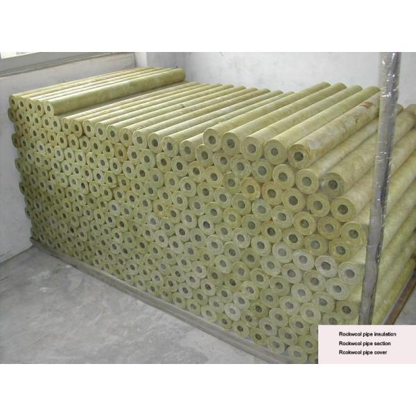 Quality Rigid Rockwool Pipe Insulation , Rockwool Pipe Section 22 - 529 mm Dia for sale