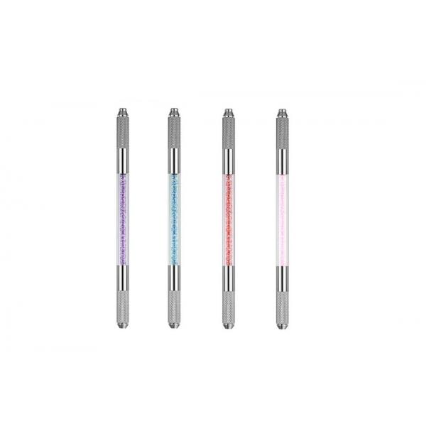 Quality Wholesale Price Double-headed Tattoo Manual Pen Crystal Acrylic Microblading Permanent Makeup Pen for 3D Eyebrow for sale