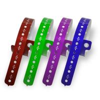 Quality Plastic Vinyl Personalised Event Wristbands Secure Elastic Reflective for sale