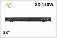China 8D 150W LED light bar, single row 33'' led light bar, suv/4x4 offroad/truck/car led light factory