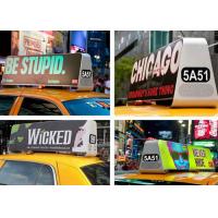 China Outdoor LED Taxi Roof Signs , Taxi Cab Advertising Signs High Definition for sale