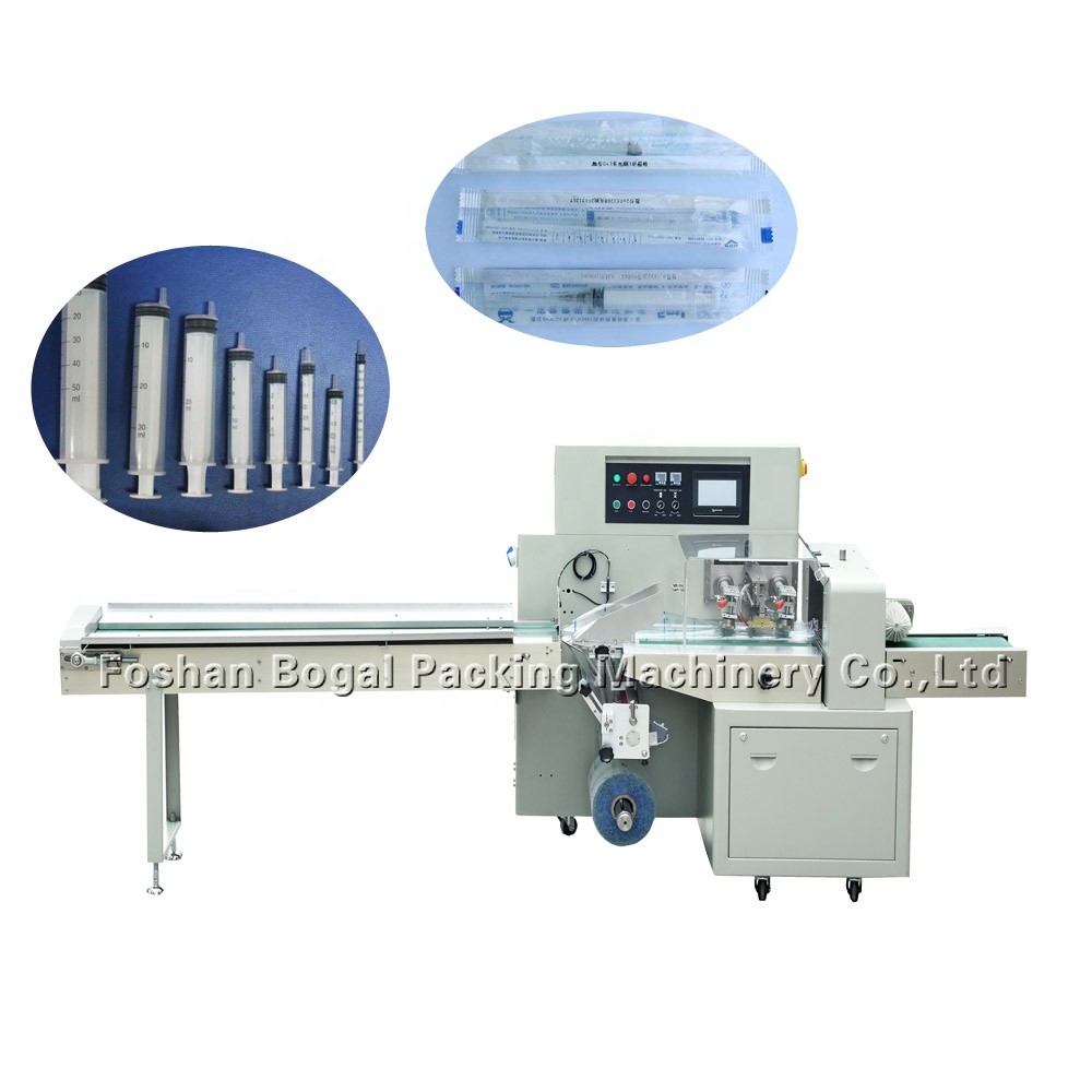 China Automatic Pouch Flow Wrap Packing Machine / Plastic Syringe Packing Machine for sale