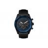 China Big Face Metal Chronograph Watch ,  Mens Black Chronograph Watch Genuine Leather Strap factory
