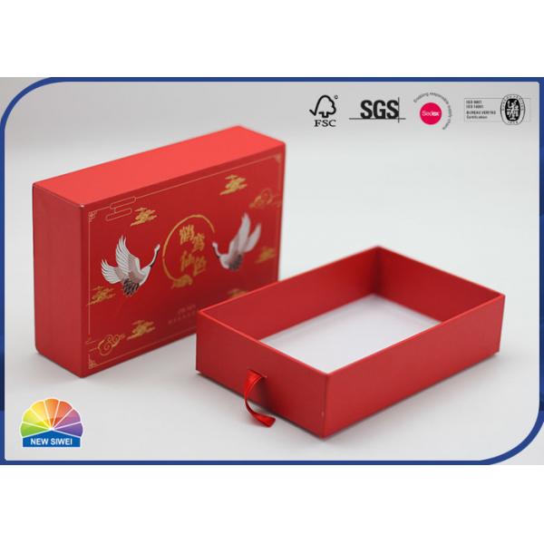 Quality Matchbox Style Paper Boxes Drawer Paper Box EVA Foam Tray Insert With Ribborn for sale