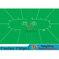 Quality Texas Holdem Standard Casino Table Layout Green With 100% Polyester Fabric for sale