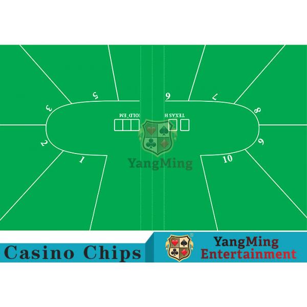 Quality Texas Holdem Standard Casino Table Layout Green With 100% Polyester Fabric for sale