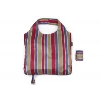 China Striped Folding Tote Bag 190T Poly Foldable Grocery Tote Lightweight factory