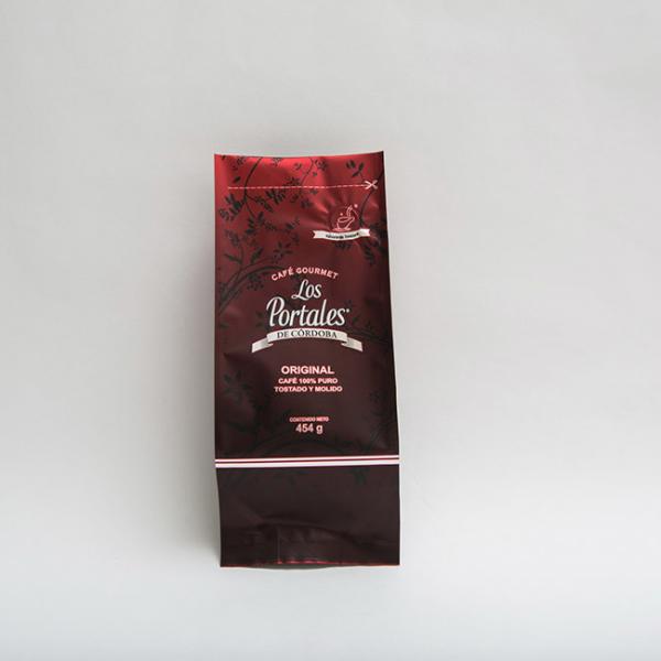 Quality 454g 280 X 100mm Printed Flat Bottom Coffee Bags With Valve For Coffee Beans for sale