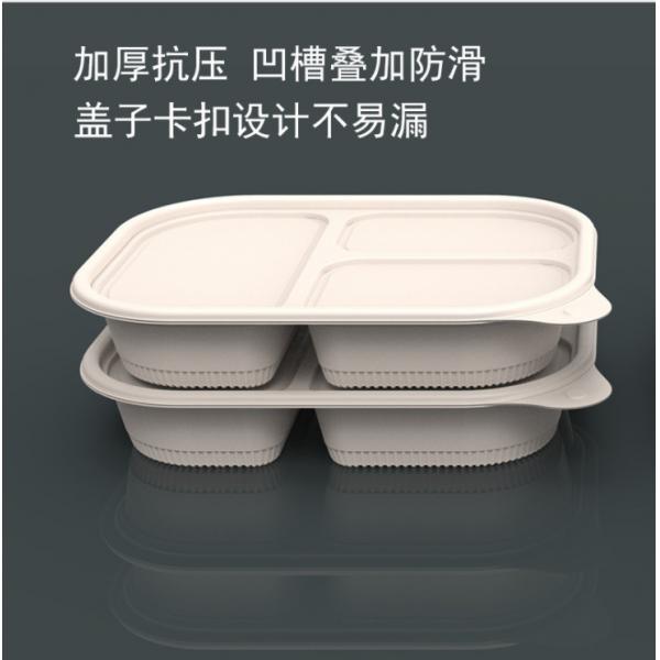 Quality Disposable Degradable Cornstarch Irregular Four Compartment Food Containers for sale