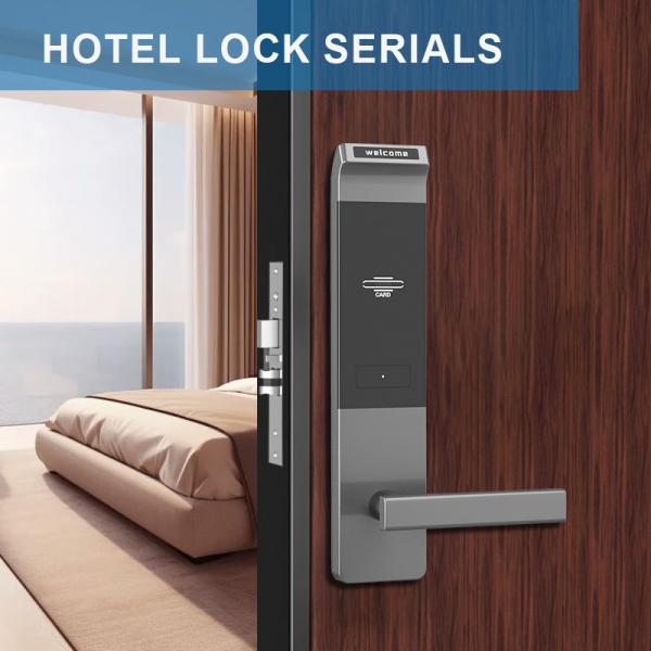 Quality RFID Card Smart Electronic Door Handle Lock Semiauto Aluminium Alloy For For Hotels for sale