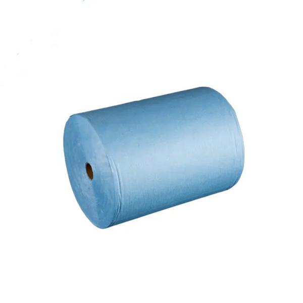 Quality 60gsm Blue Heavy Duty Industrial Wipes Roll Wood Pulp PP Rags Nontoxic for sale
