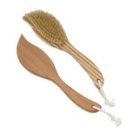 China Leaf Shape Head Bamboo Bath Body Brush Natural Bristle Brushes for sale