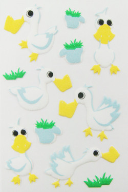 Quality Kids Room Deco Fuzzy Animal Stickers , Duck Shape Foam Animal Stickers for sale