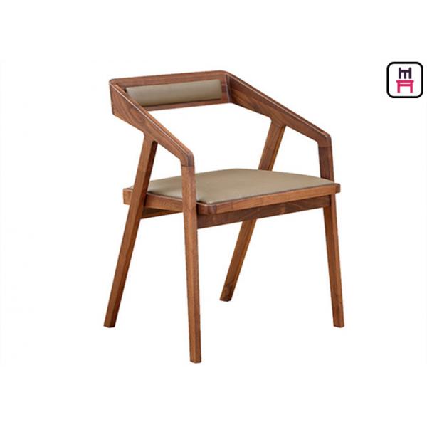 Quality Geometry Oak Wood Upholstered Dining Chairs Commercial Wood Chairs 60 Degree for sale