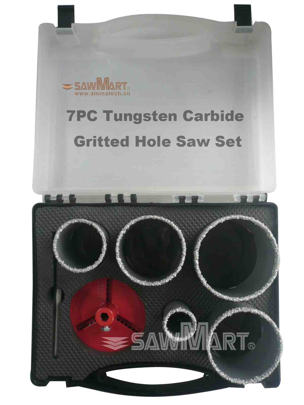 China 7 pcs tungsten carbide grit hole saw kit masonry tile for sale