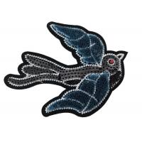 china Wholesale Red Rhinestone Embroidery Swallow Brush Patch For  Jacket