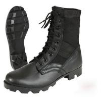 China Leather Black Military Jungle Boots Canvas Nylon Upper For Camping factory