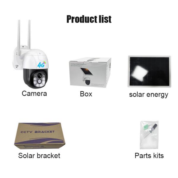 Quality 4G LTE Outdoor Solar Powered Cellular Security Camera PIR Motion Detection for sale