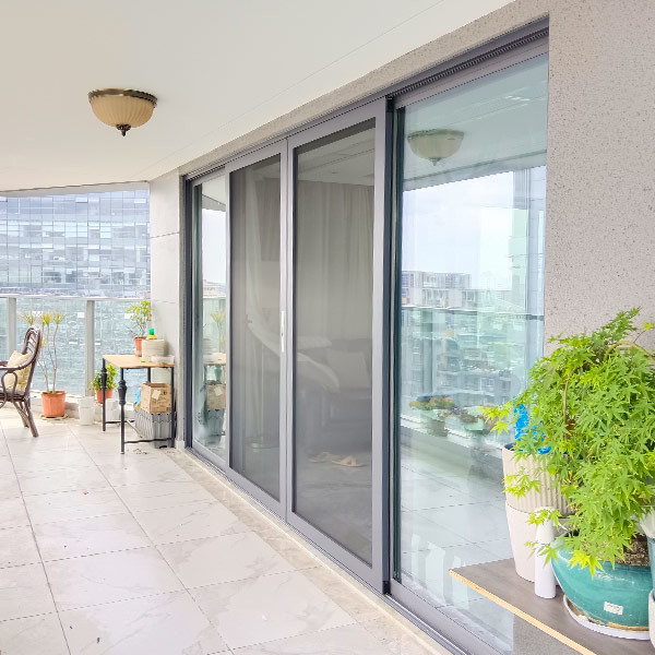 Quality Heat Insulation Balcony Retractable Fly Screen Sliding Door Shock Proof for sale