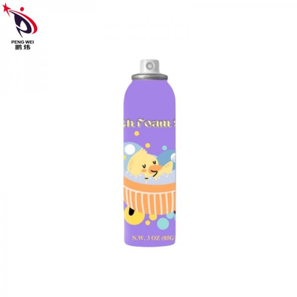Quality 150ml Aluminum Bath Foam Spray Cleaner Purple Color For Children for sale