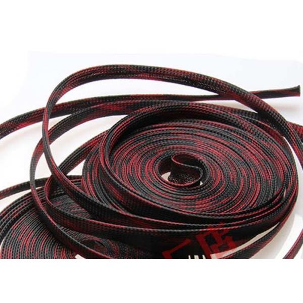 Quality Black Flame Proof PET Expandable Braided Sleeving Wear Resistant For Cable for sale