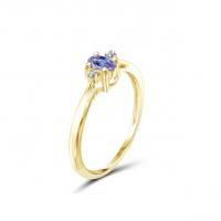 Quality 0.25 Carat Tanzanite 0.925 Sterling Silver Ring Jewelry with White CZ Accent for sale
