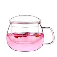 China BPA Free Hand Blown Tea Steeper Mug , Thin Wall Glass Tea Infuser Travel Cup factory