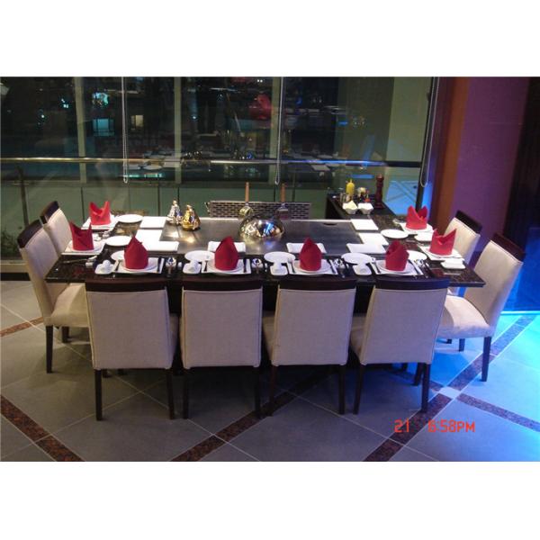 Quality 8 Seats Rectangle Teppanyaki Grill Table For Hotel / Restaurant for sale