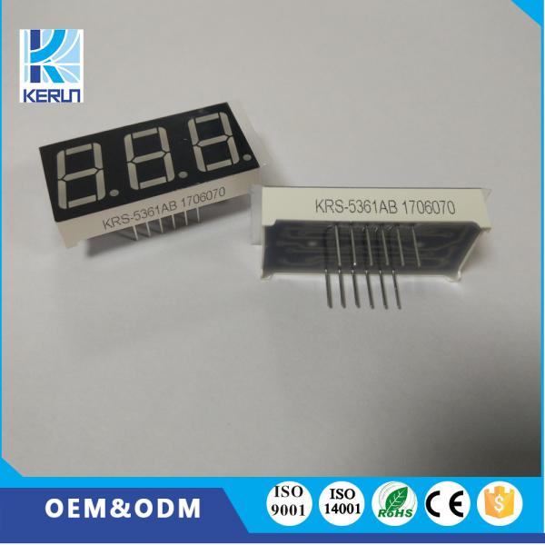 Quality Pure Green 3 Digit Seven Segment LED Display 0.56 Inch For Instrument Panel for sale
