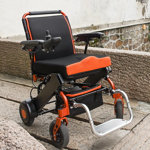 Quality ISO Lightweight Folding Electric Wheelchair 100KG Load for sale